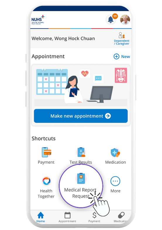 Request for Medical Report - Step 1