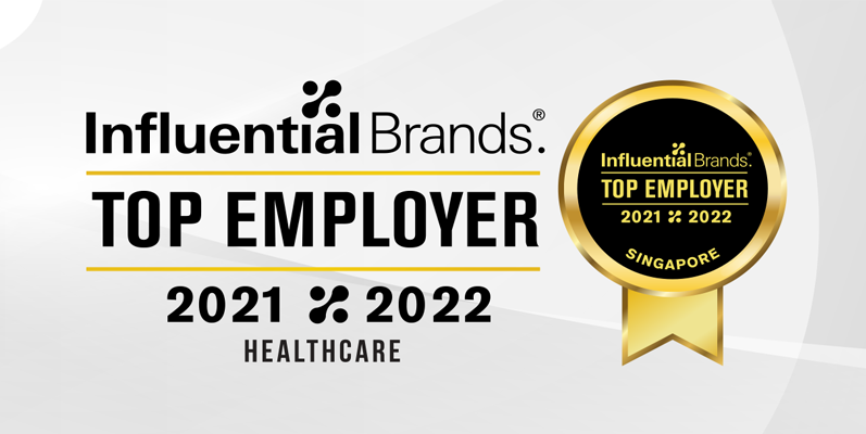 NUHS conferred 2021-2022 Singapore's Top Employers in the Healthcare category of Influential Brands.