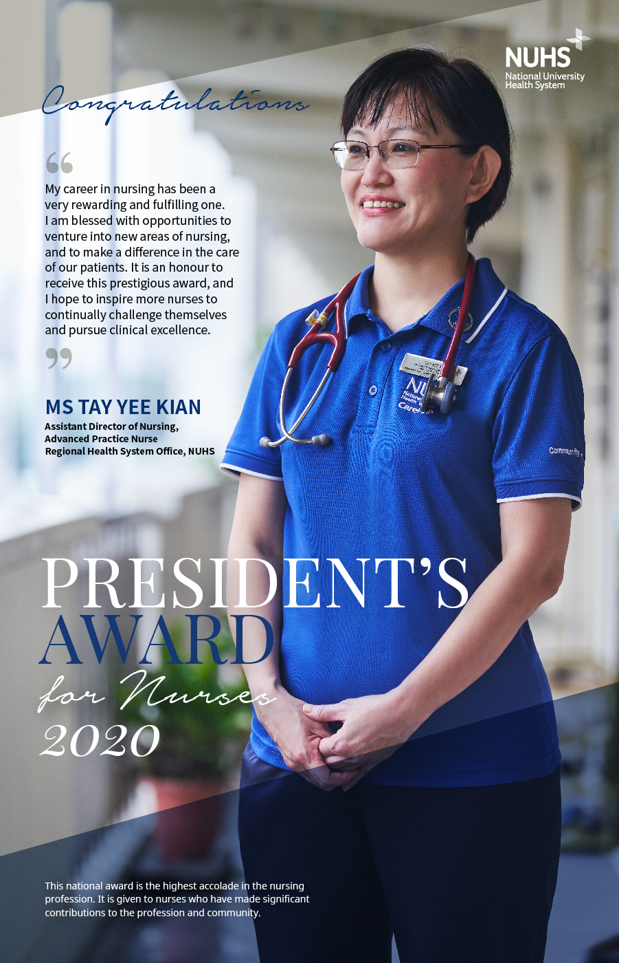Ms Tay Yee Kian, Assistant Director of Nursing, Advanced Practice Nurses, Regional Health System Office, NUHS