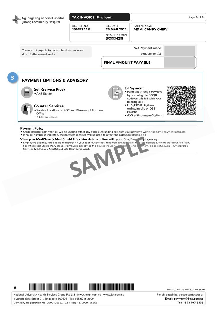 Sample Inpatient Bill - pg 5