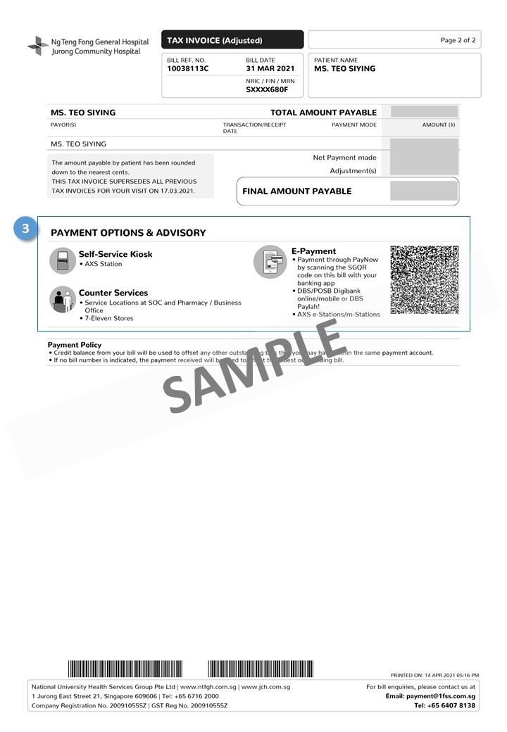 Sample Outpatient Bill - Pg 2