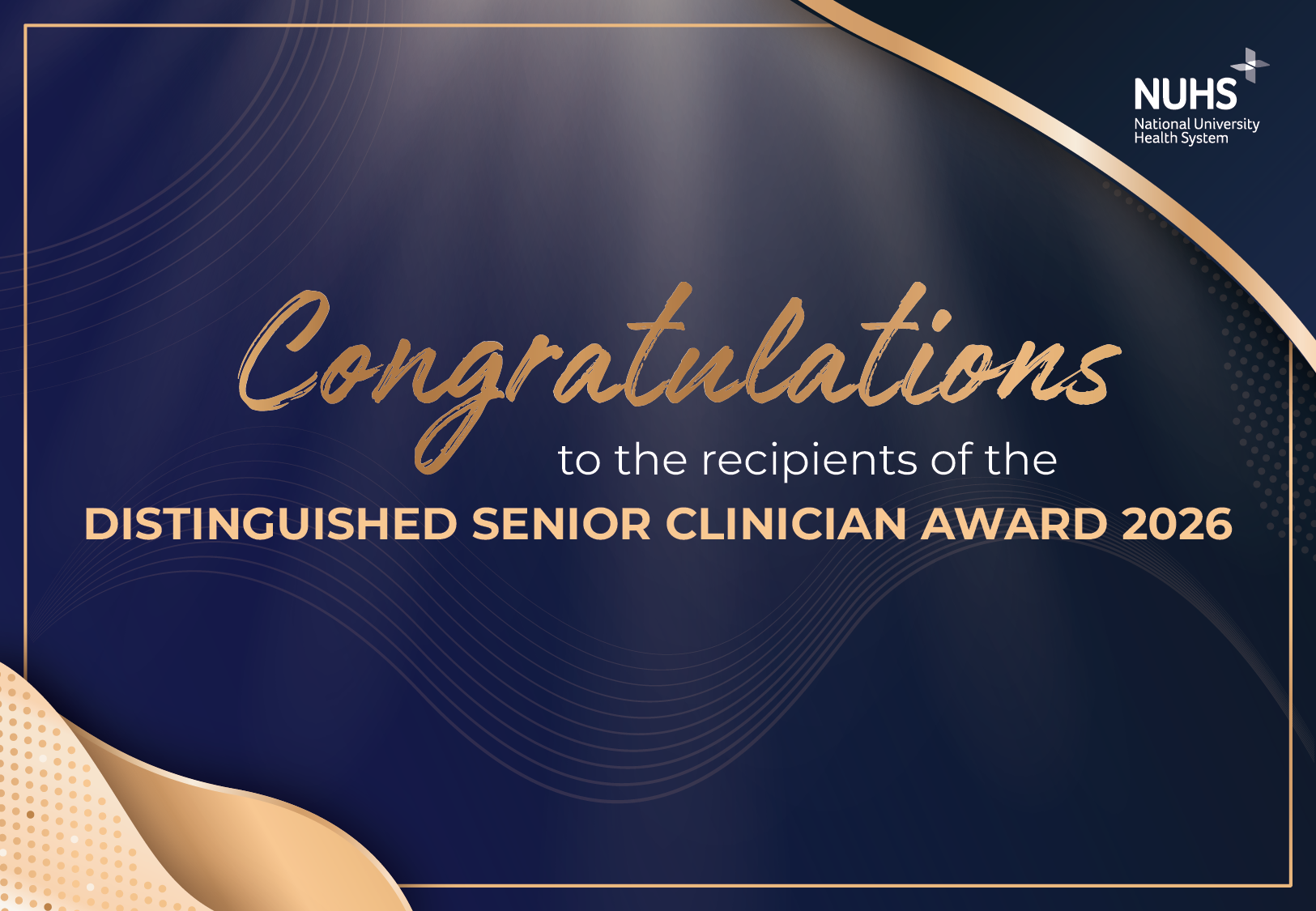 NUHS Recipients for the Distinguished Senior Clinician Award 2026